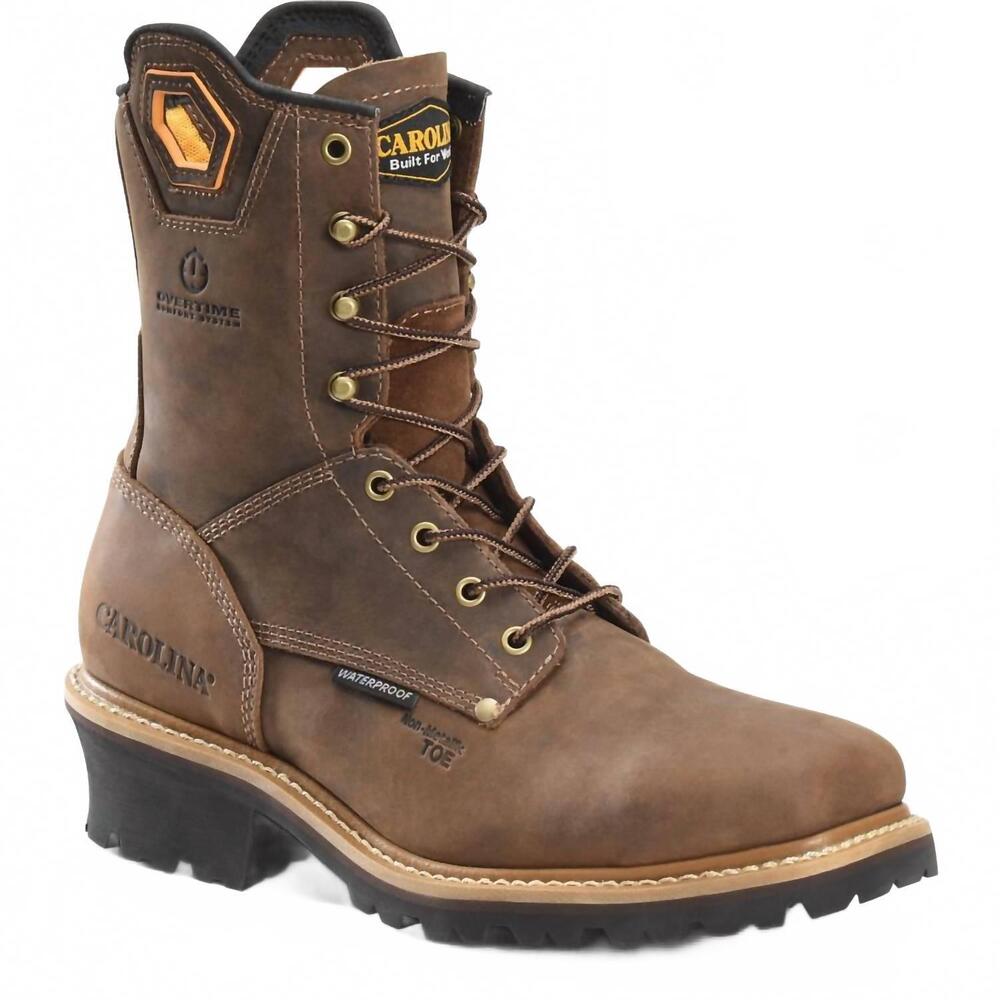 NEW CAROLINA men's coppice comp toe square toe logger boots in brown